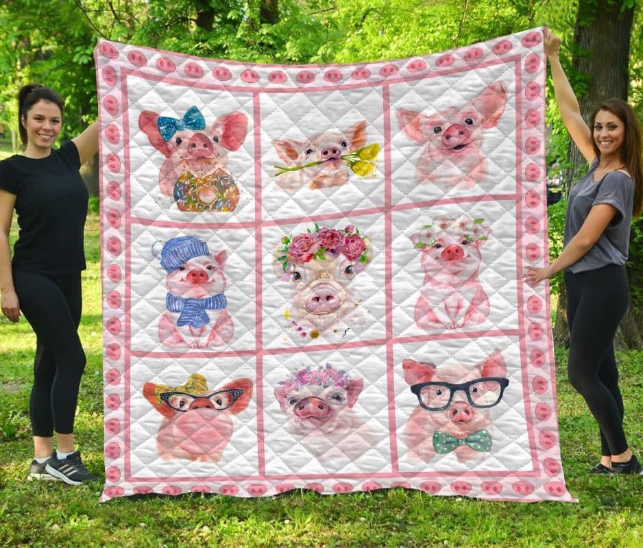 Mp0909 Pig Watercolor Pig Quilt Dhc16124569Dd