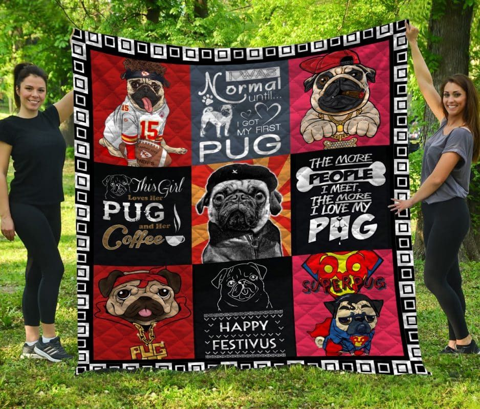 Mp0909 Pug Pug Super Power Quilt Dhc16124571Dd
