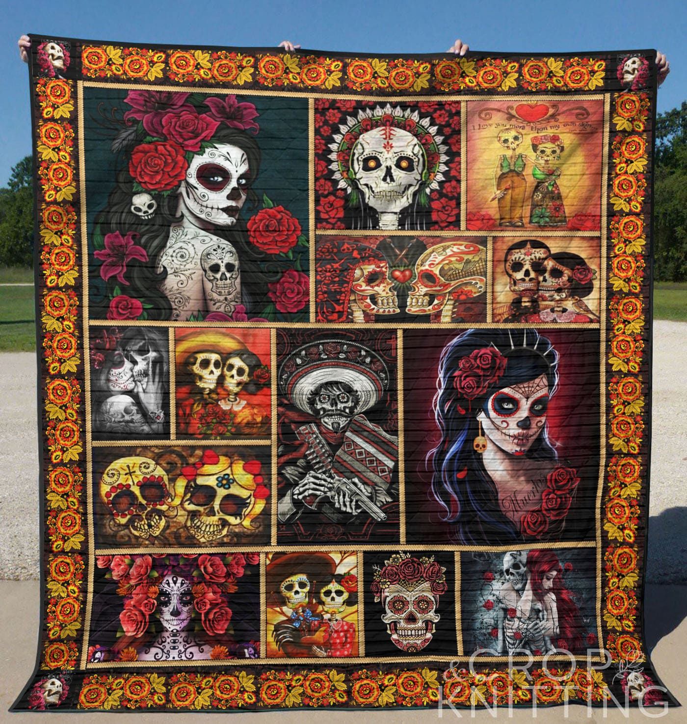 Mp1209 Sugar Skull Master Sugar Skull Quilt Dhc16123420Dd