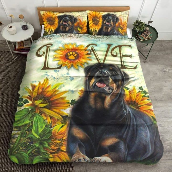 Rottweiler Rottweiler Sunflower Bedding Set