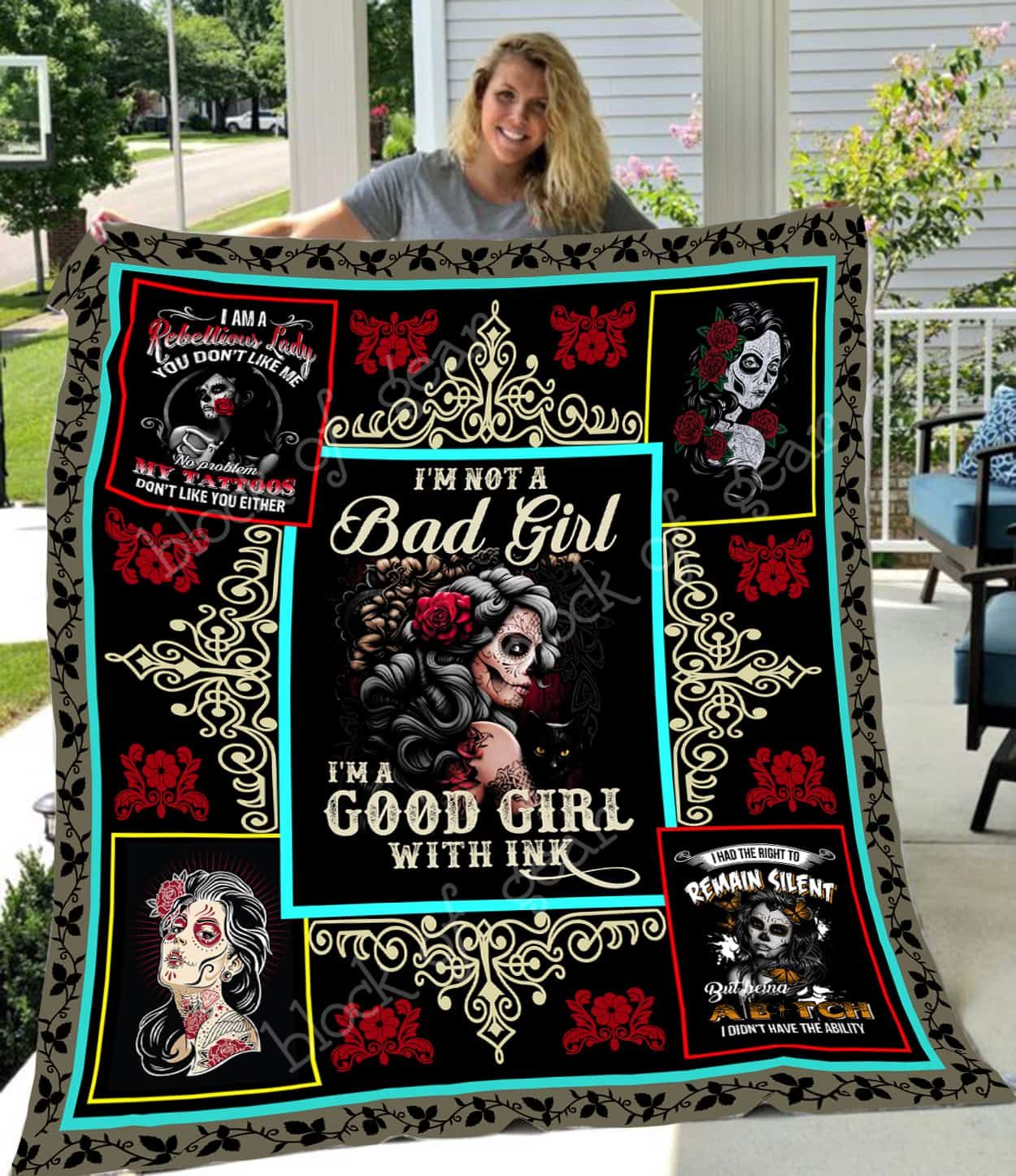 Mp1212 Sugar Skull Good Girl With Ink Quilt Dhc16121960Dd