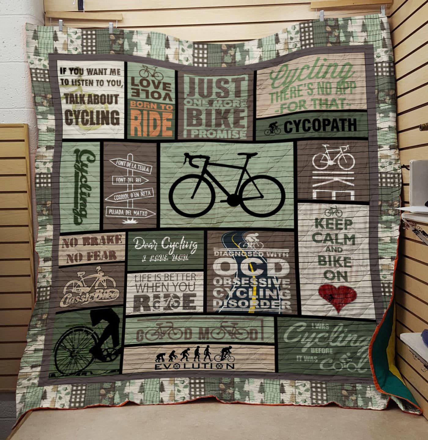 Mp1306 Cycling Dear Cycling I Love You Quilt Dhc16124537Dd