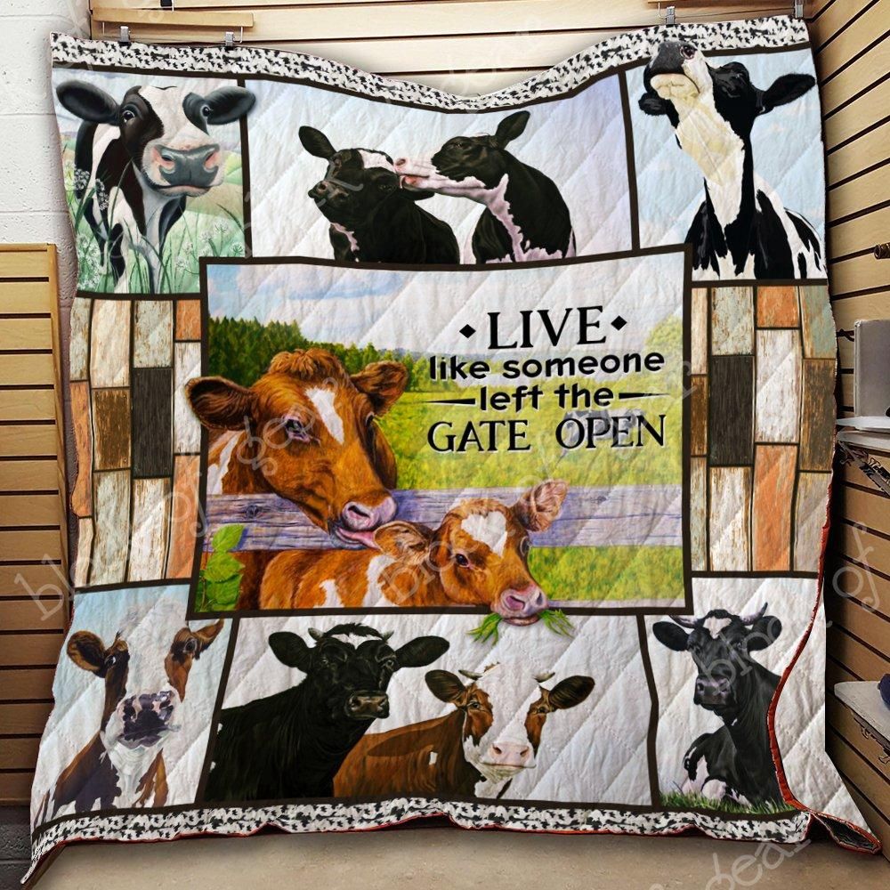 Mp1309 Cow Left The Gate Open Quilt Dhc16123404Dd