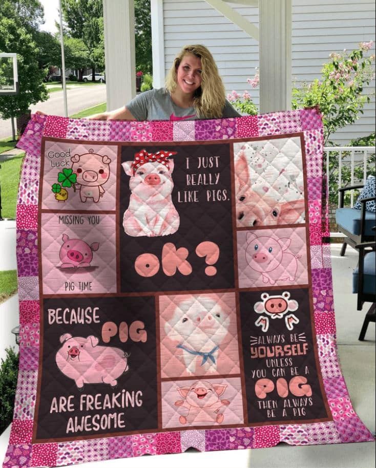 Mp1511 Pig Pigs Are Awesome Quilt Dhc16123883Dd