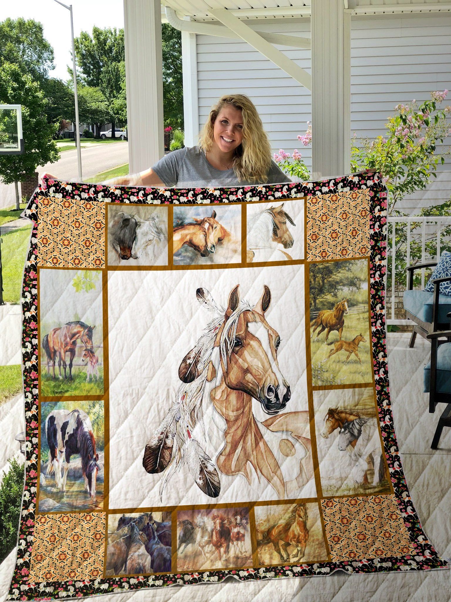 Mp1609 Horse Bad Savage Quilt Dhc16123265Dd