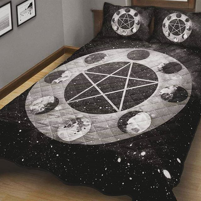 Wicca Moon Phases Bedding Set