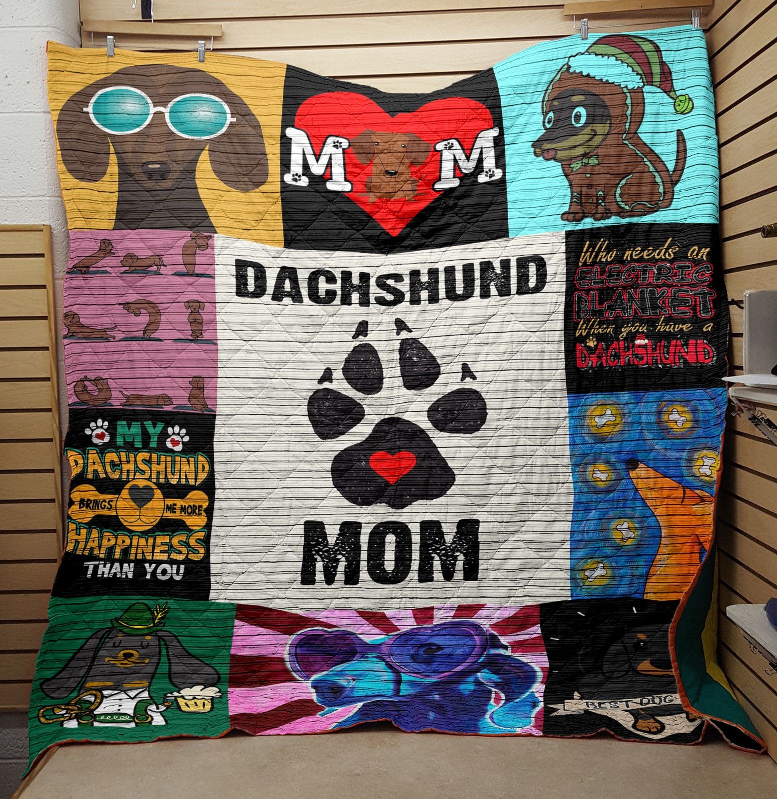 Mp1910 Dachshund Paw Love Mommy Quilt Dhc16124455Dd
