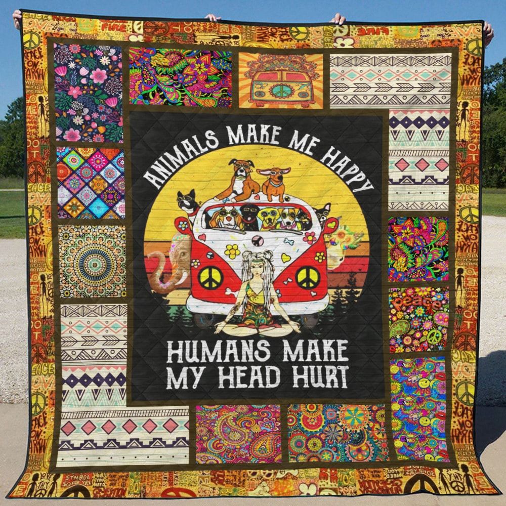 Mp1910 Hippie Animal Make Me Happy Quilt Dhc16124451Dd