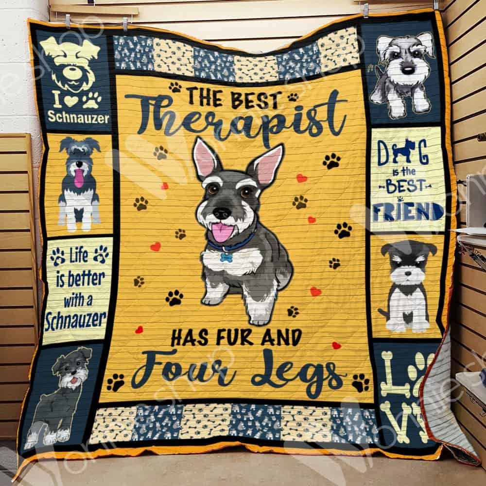 Mp2110 Miniature Schnauzer The Best Therapist Quilt Dhc16124433Dd