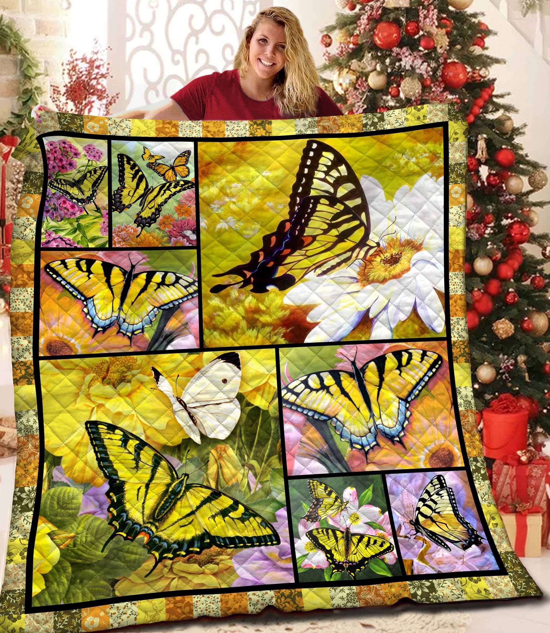 Mp2211 Butterfly Morning Time At Garden Quilt Dhc16123613Dd