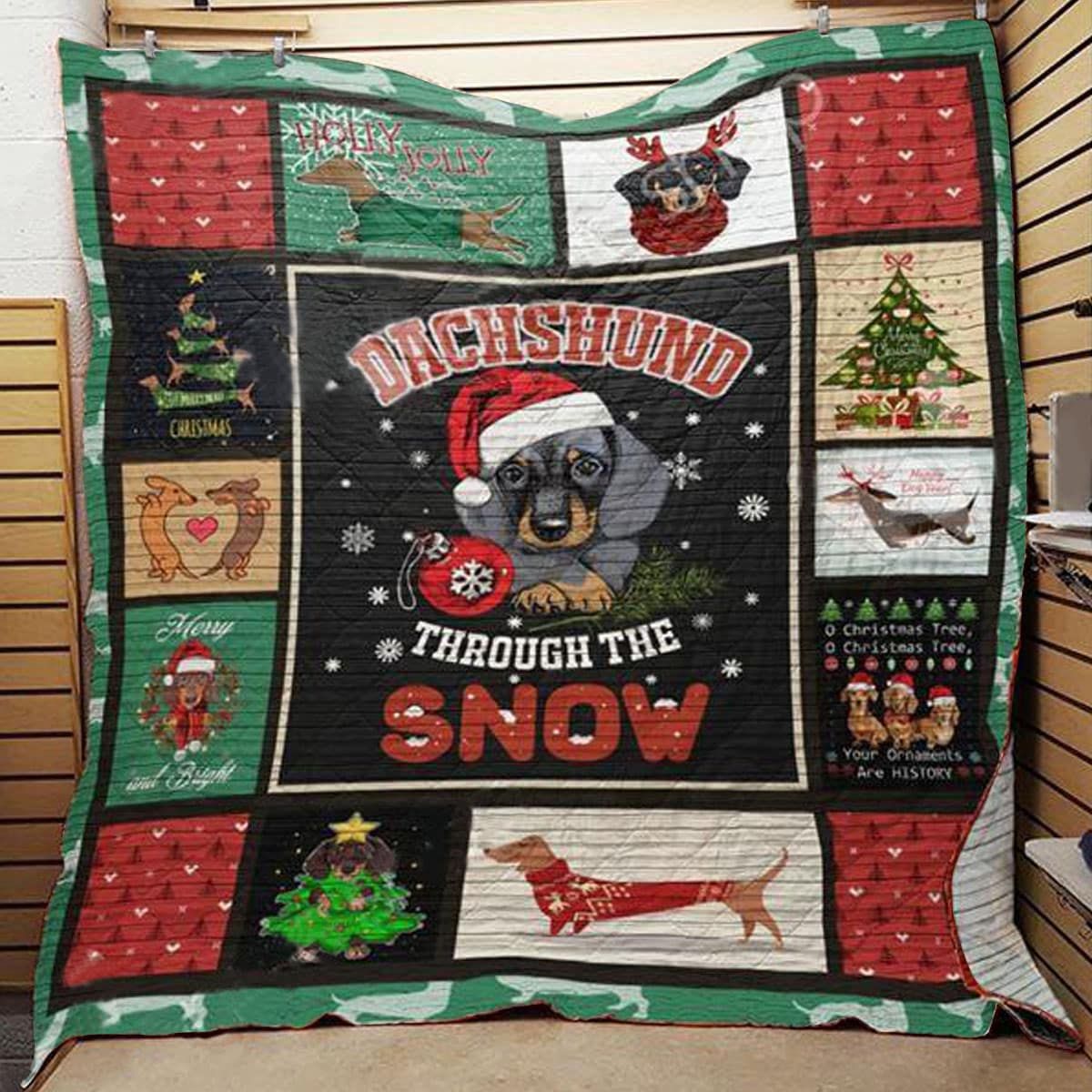 Mp2310 Dachshund Christmas Sausage Dog Quilt Dhc16124378Dd