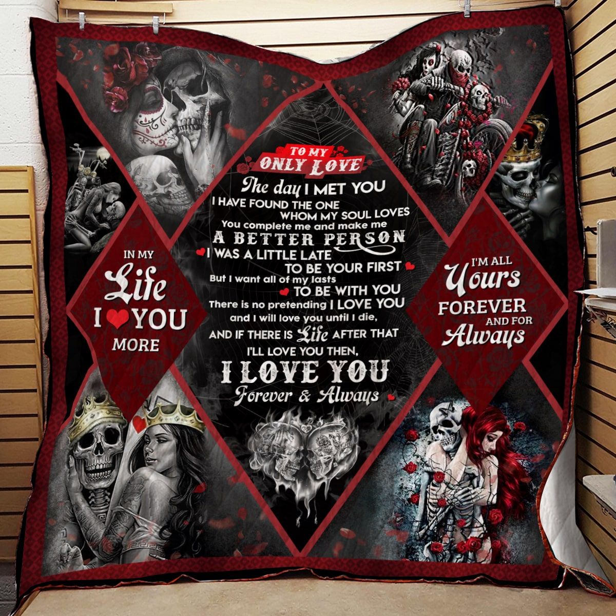 Mp2310 Skull In My Life I Love You More Quilt Dhc16124409Dd