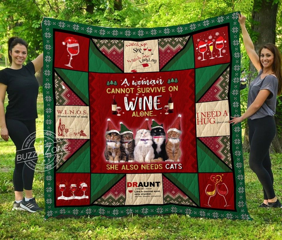 Mp2410 Cat Cat And Wine Quilt Dhc16124353Dd