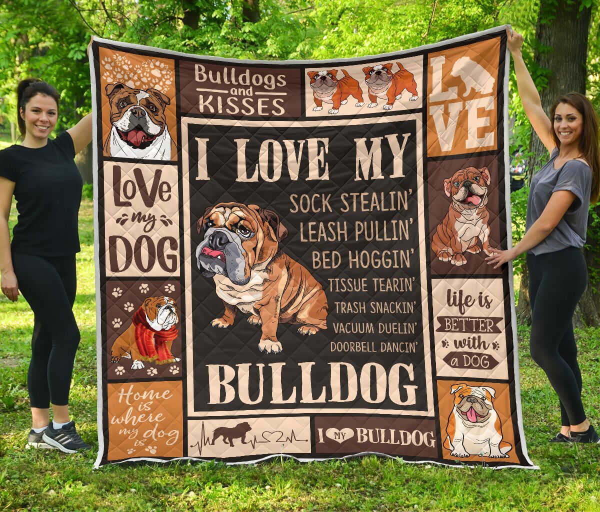 Mp2510 Bulldog Bulldog And Kiss Quilt Dhc16124318Dd