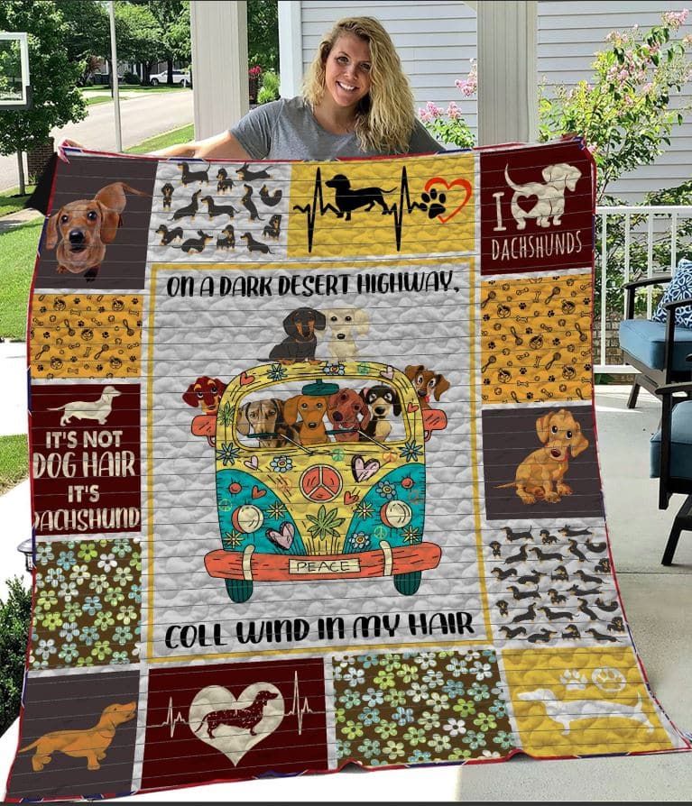 Mp2609 Dachshund Dachshund Glitter Love Quilt Dhc16123205Dd