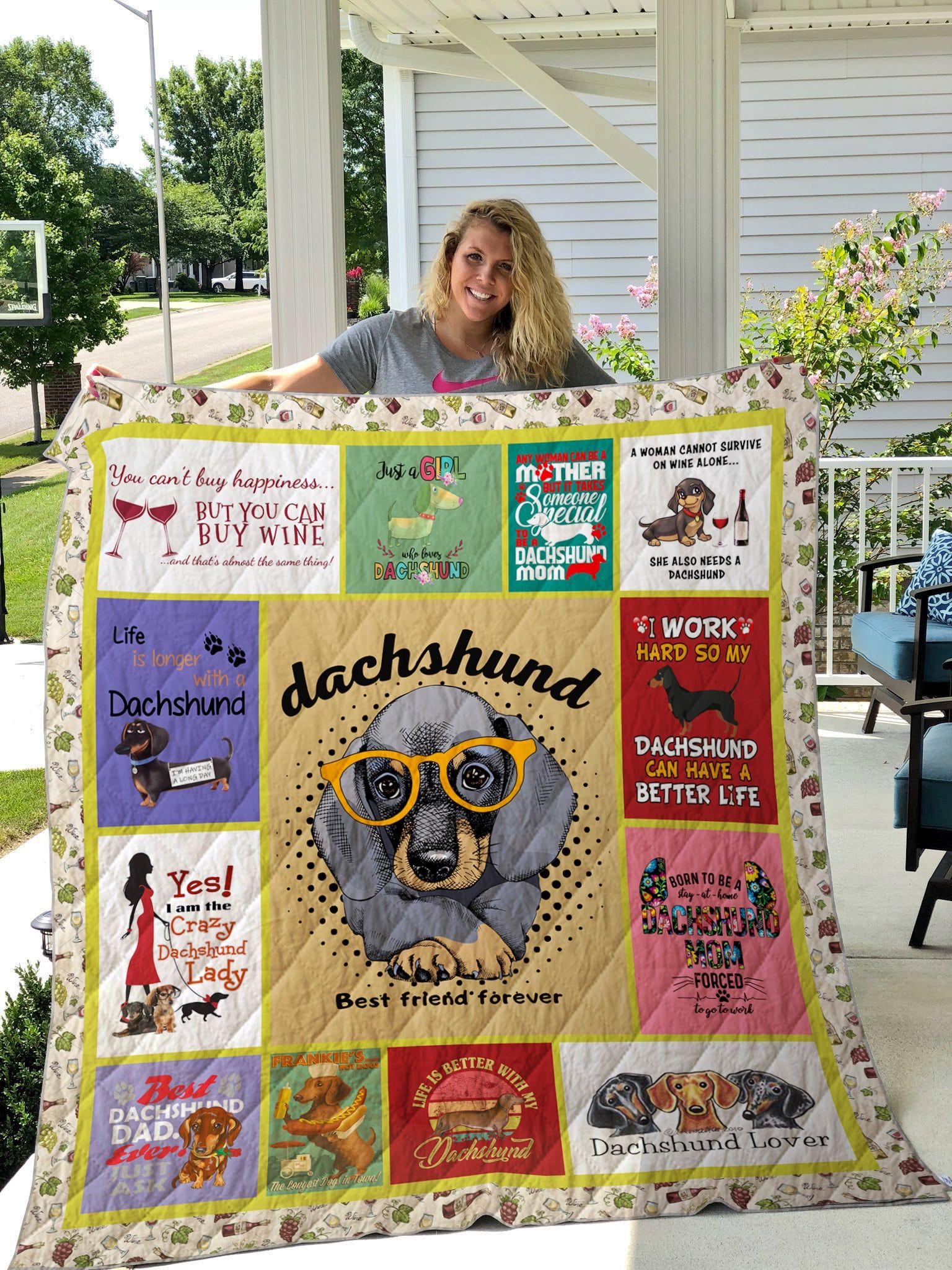 Mp2609 Dachshund The New Life Quilt Dhc16123194Dd