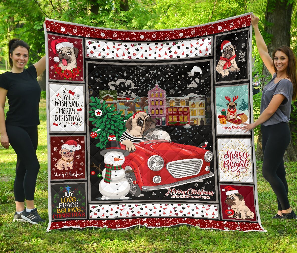 Mp2610 Pug Pug In Xmas Quilt Dhc16124289Dd