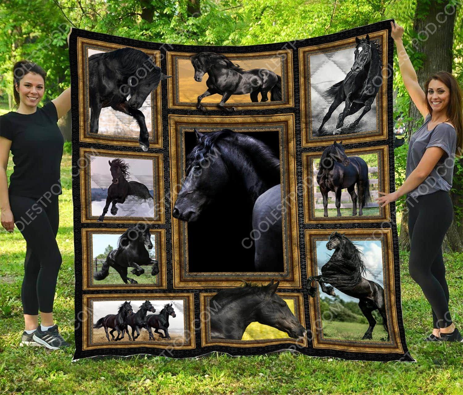Mp2708 Horse Black Angels Quilt Dhc16124838Dd