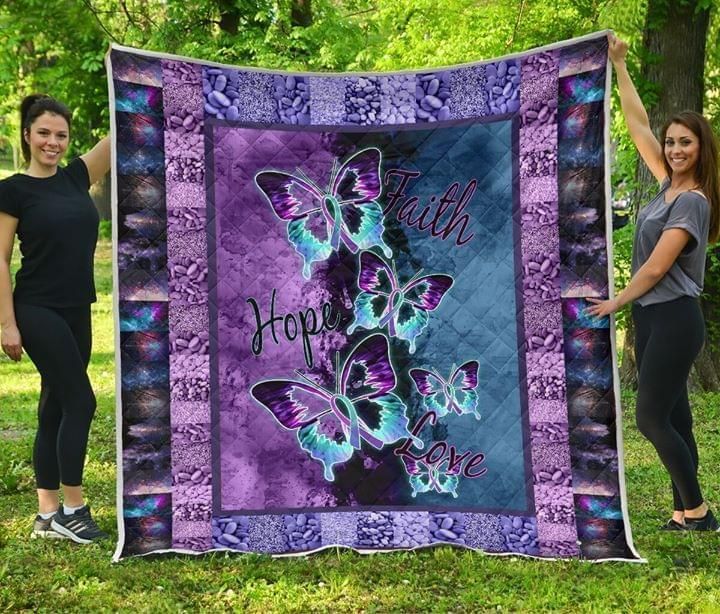Mp2709 Butterfly Faith Hope Love Quilt Dhc16123120Dd