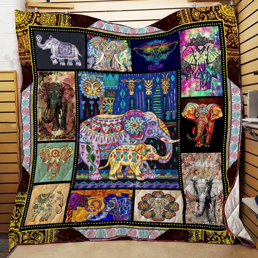 Mp280 9 Elephant Boho Elephant Love Quilt Dhc16123102Dd