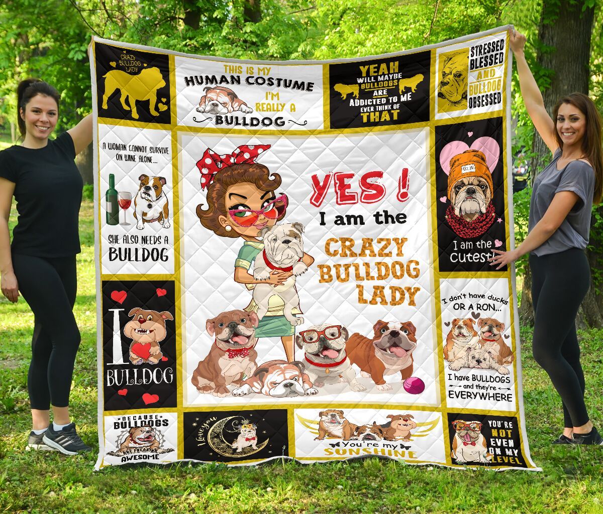 Mp2810 Bulldog Crazy Bulldog Lady Quilt Dhc16124254Dd