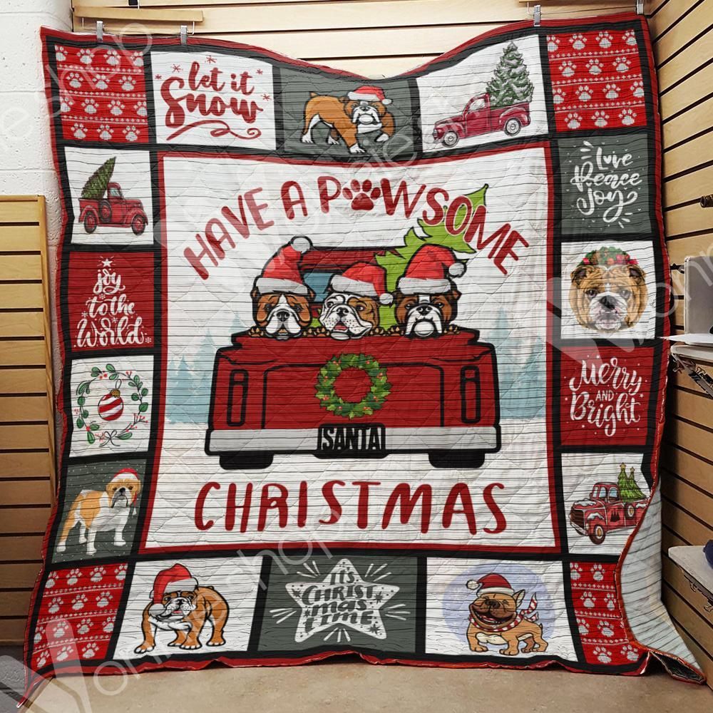 Mp2810 Bulldog Xmas Paws Quilt Dhc16124241Dd