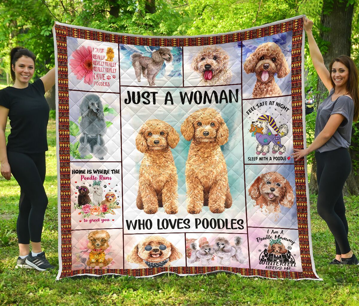 Mp2810 Poodle Woman Loves Poodle Quilt Dhc16124260Dd