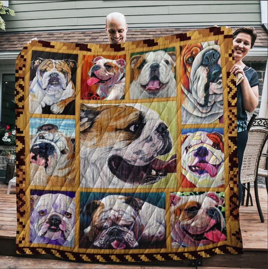 Mp3008 Bulldog Lick Their Feet Quilt Dhc16124756Dd