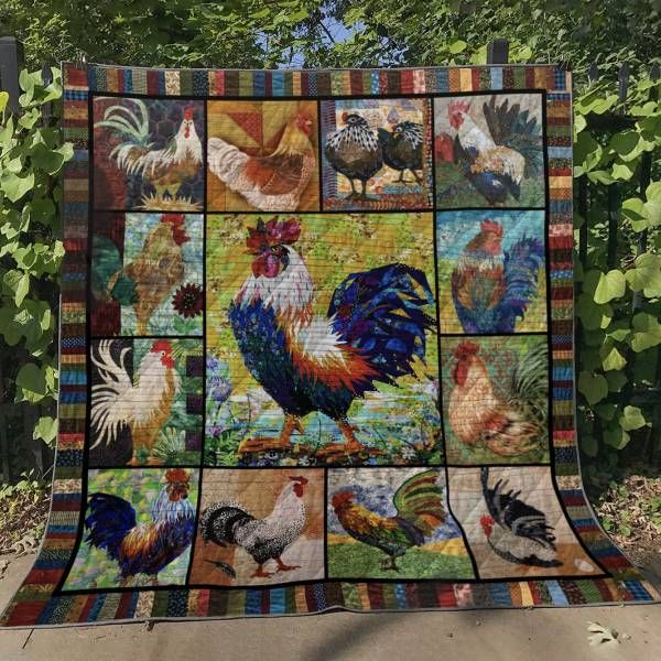Mp3009 Chicken Paintig Colorful Chicken Quilt Dhc16123075Dd