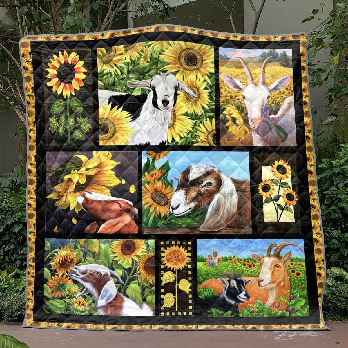 Mp3009 Goat Sunflower Goat Quilt Dhc16123081Dd