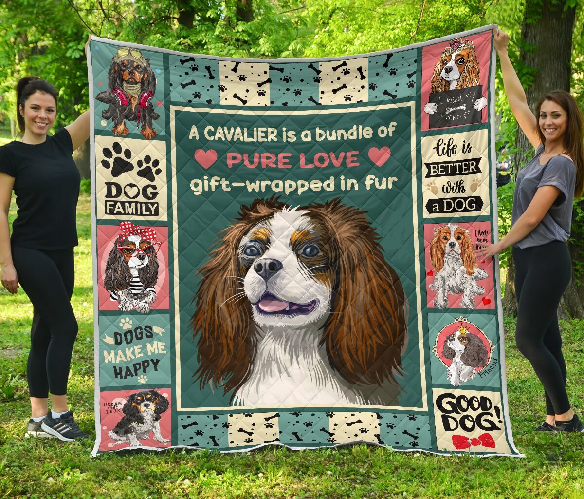 Mp3010 Cavalier King Love The Dog Quilt Dhc16124206Dd