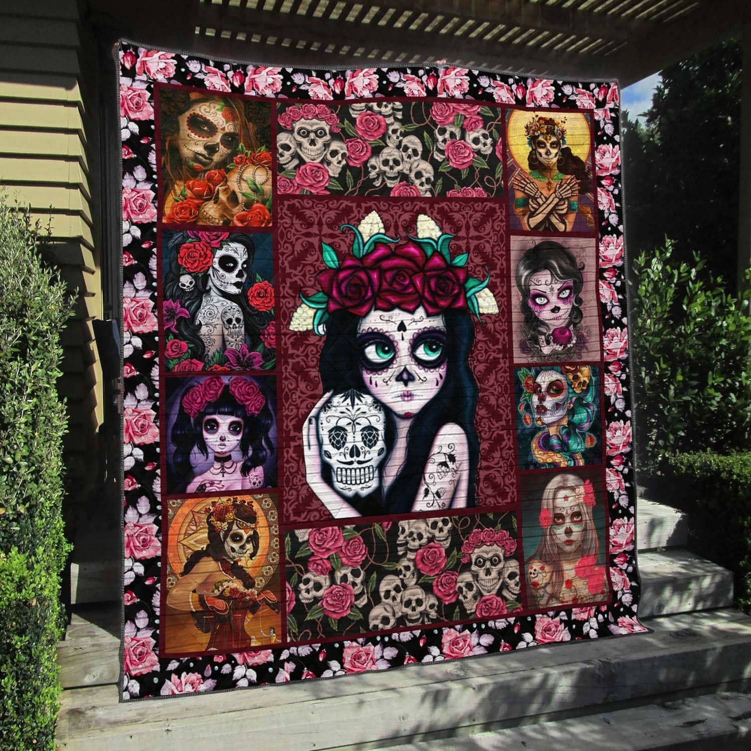 Mp3010 Sugar Skull The Dead Girl Quilt Dhc16124178Dd