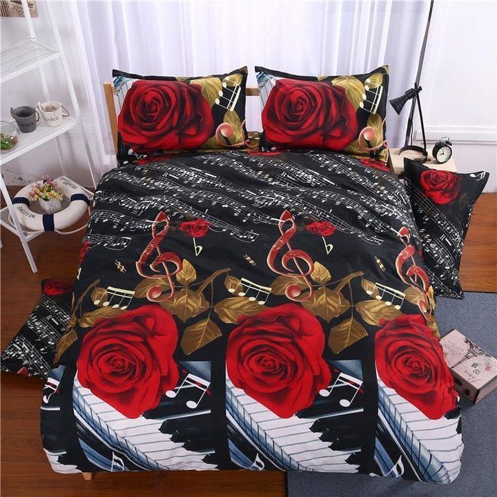 Mp3011 Piano Piano And Roes Bedding Set