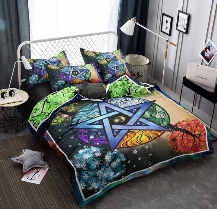 Mp3011 Wicca Pentacle Star Bedding Set