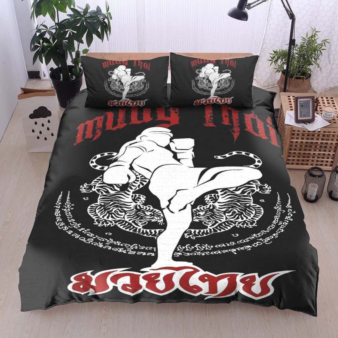 Muay Thai Cotton Bed Sheets Spread Comforter Duvet Cover Cotton Bed Sheets Spread Comforter Bedding Set
