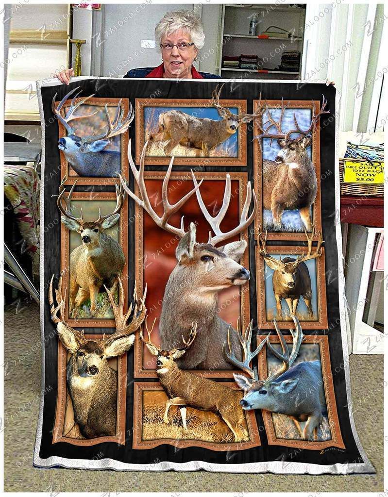 Mule Deers Fleece Blanket
