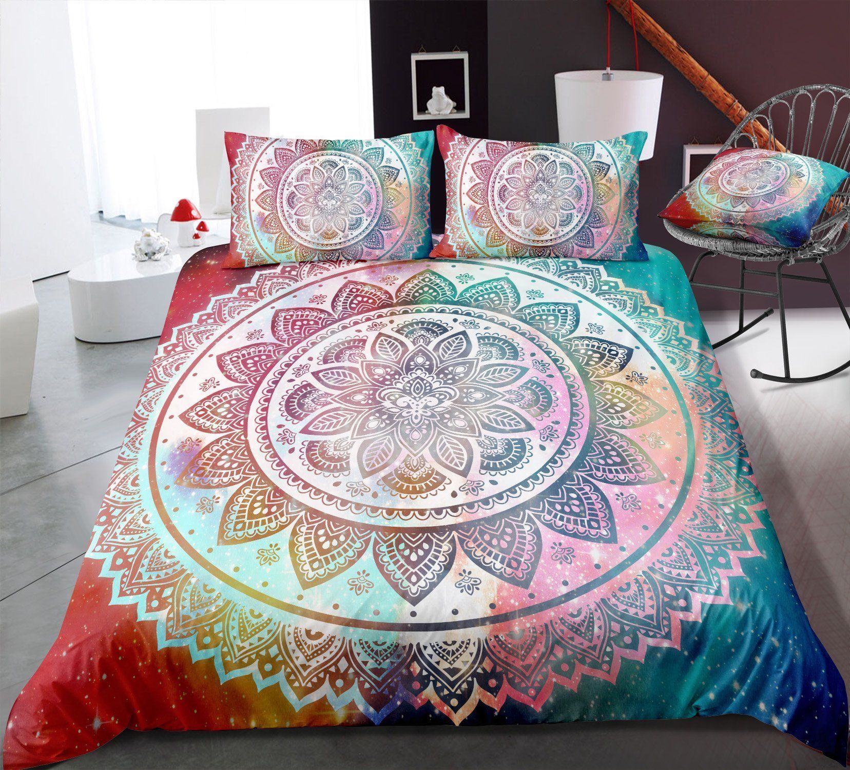 Multicolor Mandala Pattern Bedding Set