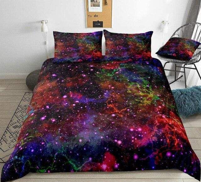 Multicolor Outer Space Bedding Set