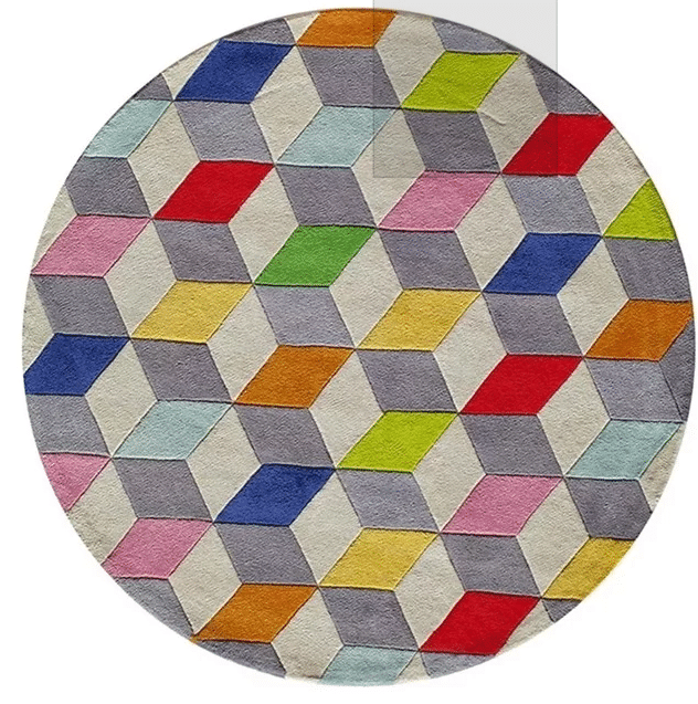 Multicolored Round Carpet