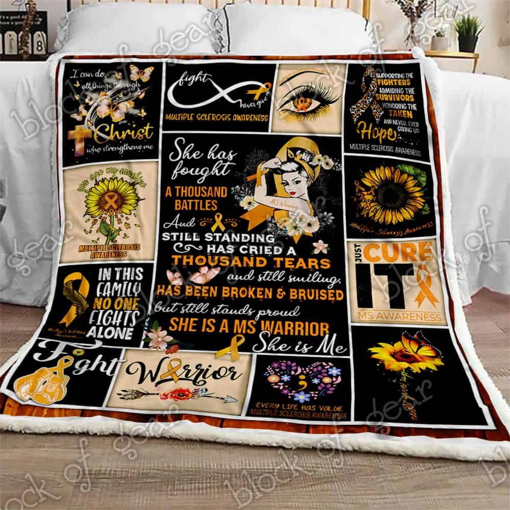 Multiple Sclerosis Warrior Fleece Blanket