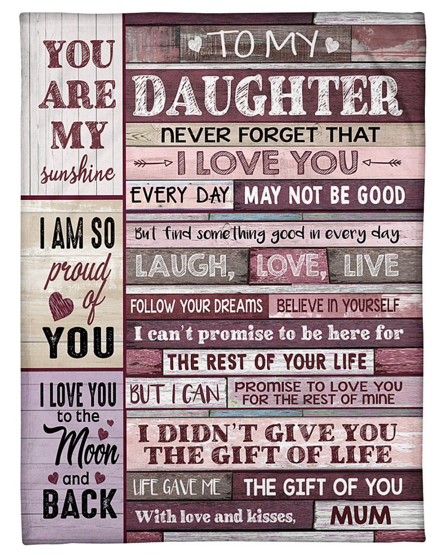 Mum To Daughter I Love You To The Moon And Back Fleece Blanket