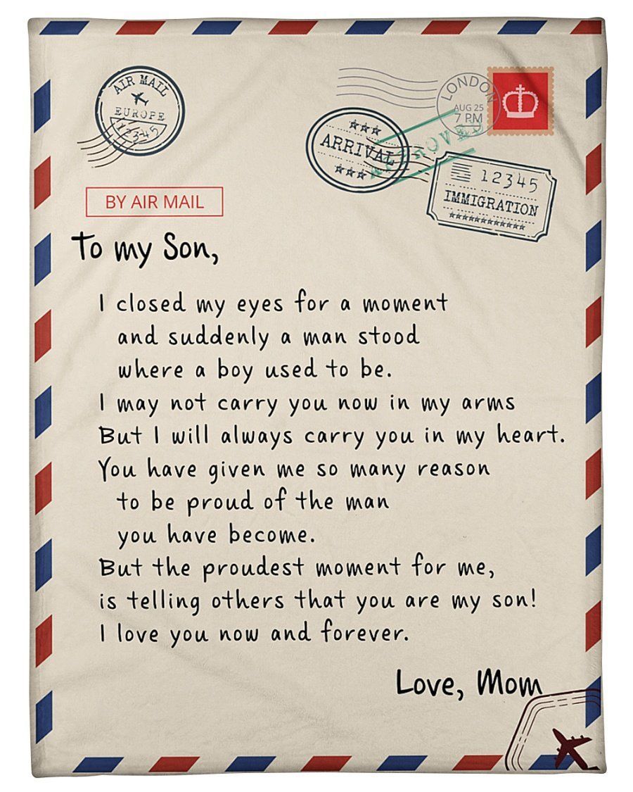 Mummy To Son Fleece Blanket Letter I Closed My Eyes For A Moment Fleece Blanket