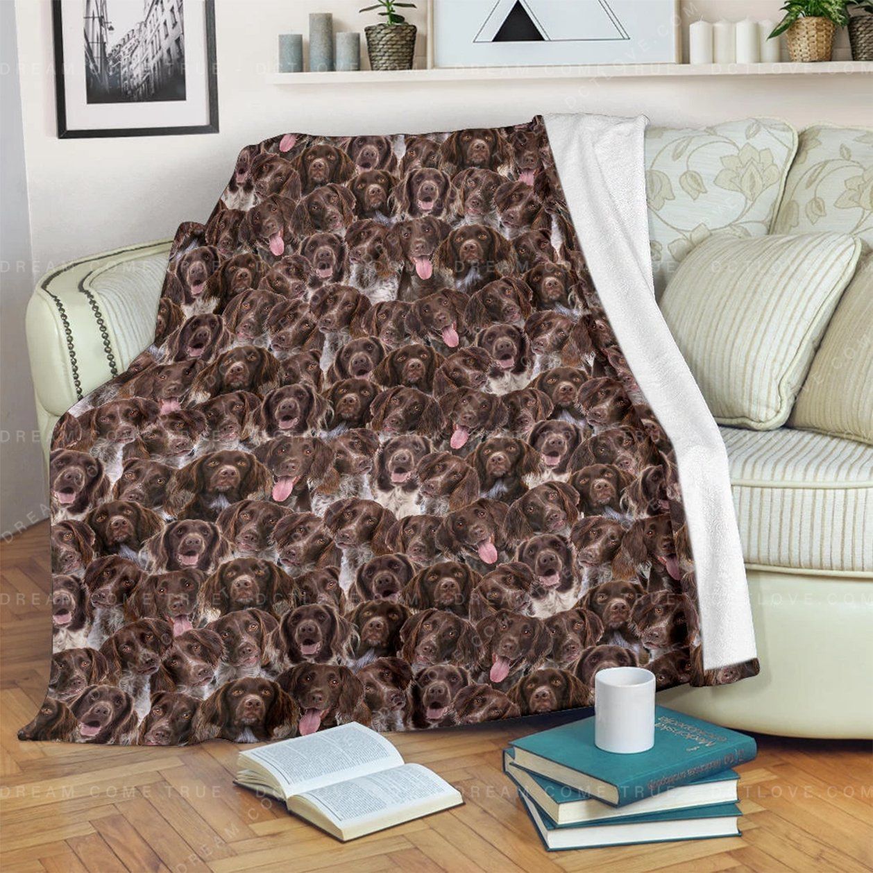 Munsterlander Sherpa Fleece Blanket