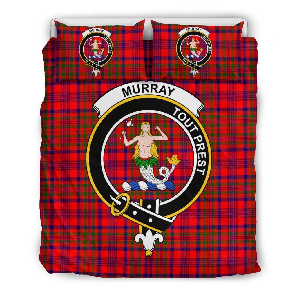 Murray Of Tulloch Clan Badge Tartan Bedding Set