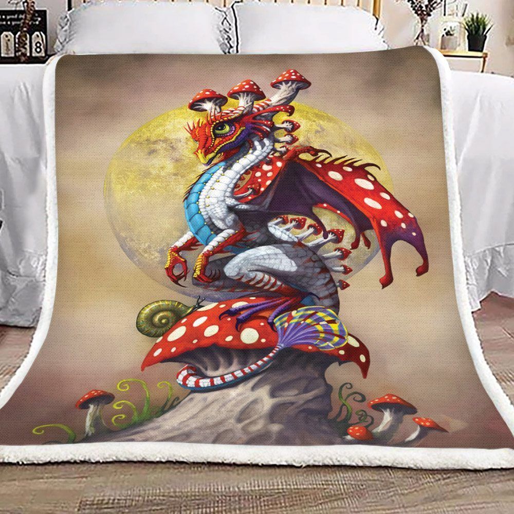 Mushroom Dragon Sherpa Fleece
