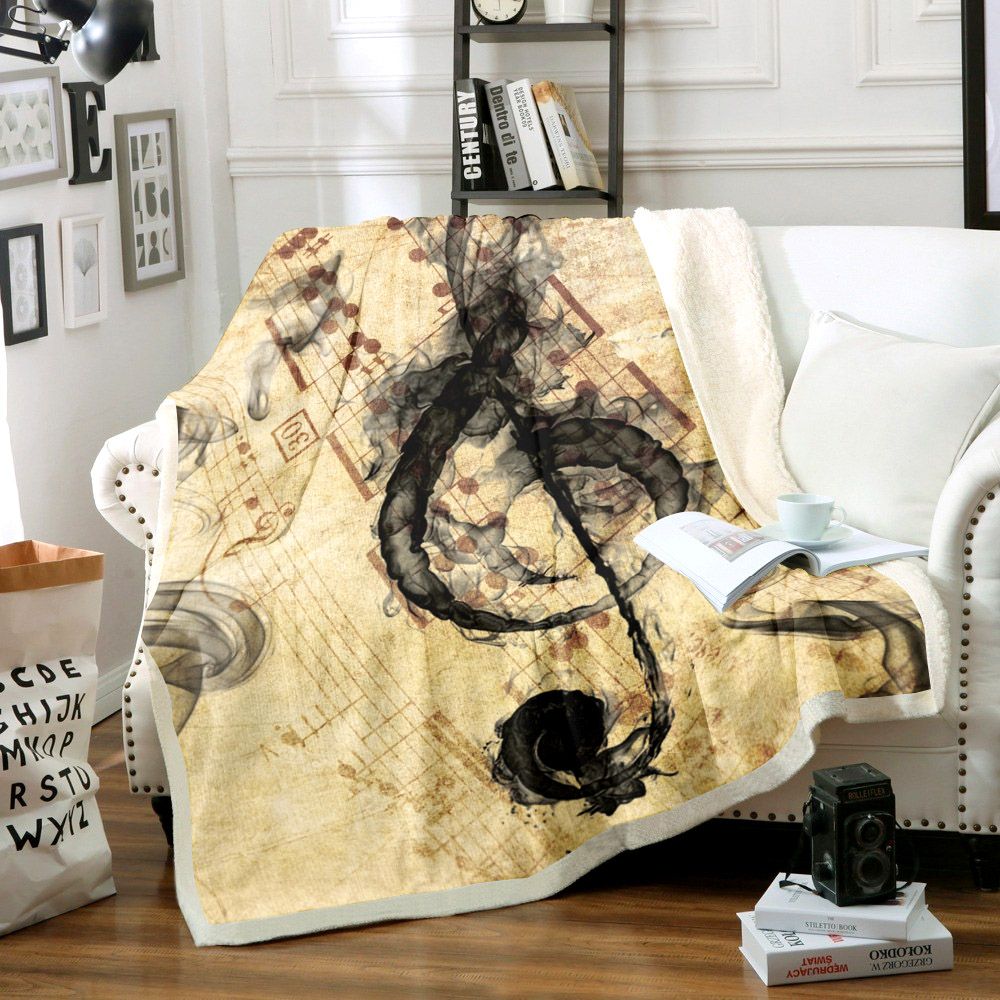 Music Sherpa Fleece Blanket