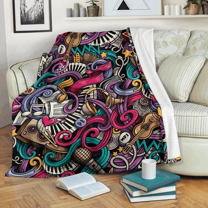 Music Art Sherpa Fleece Blanket