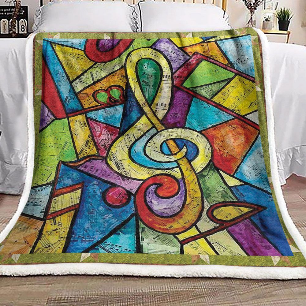Music Sherpa Fleece Blanket