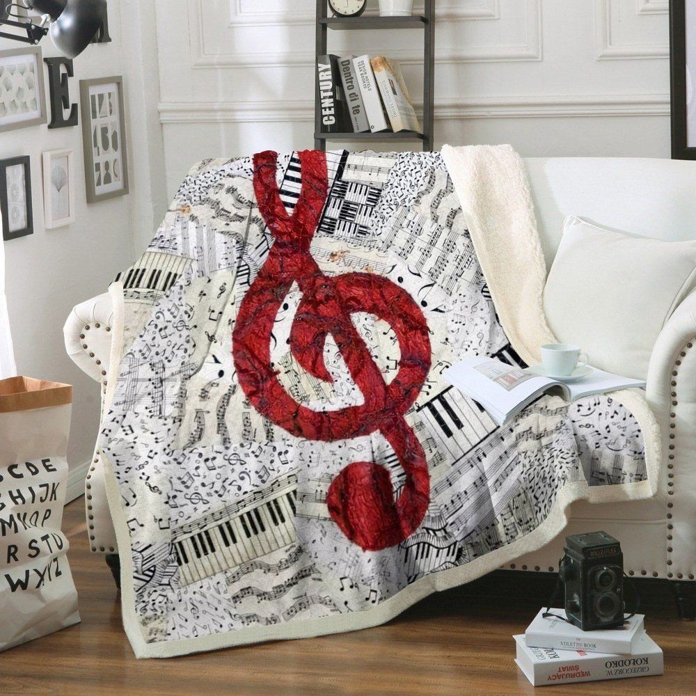 Music Sherpa Fleece Blanket