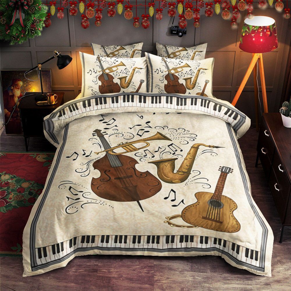 Music Brass And Stringed Instruments Bedding Set